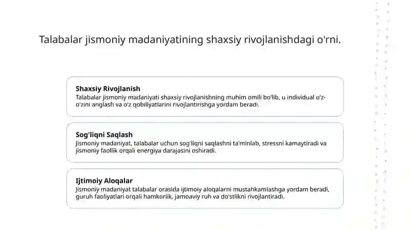 Jismoniy Madaniyat va Sog'liq 3