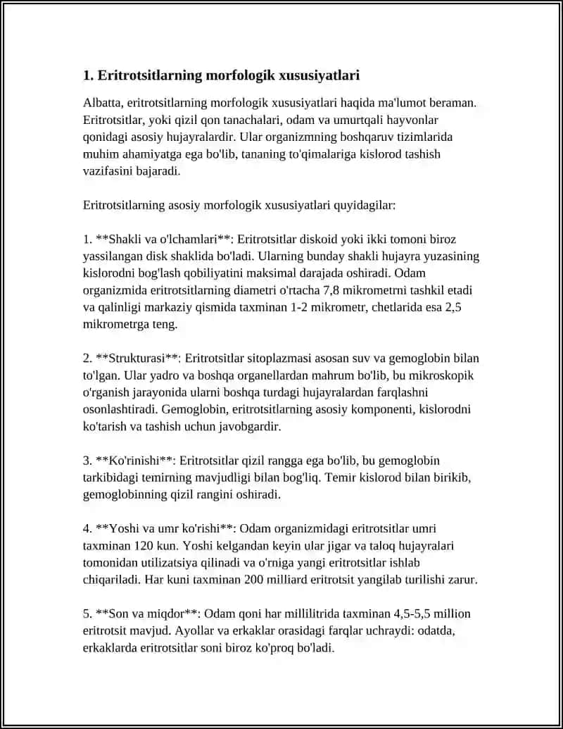 ERITROTSITLAR, TURLARI VA FUNKSIYALARI 3