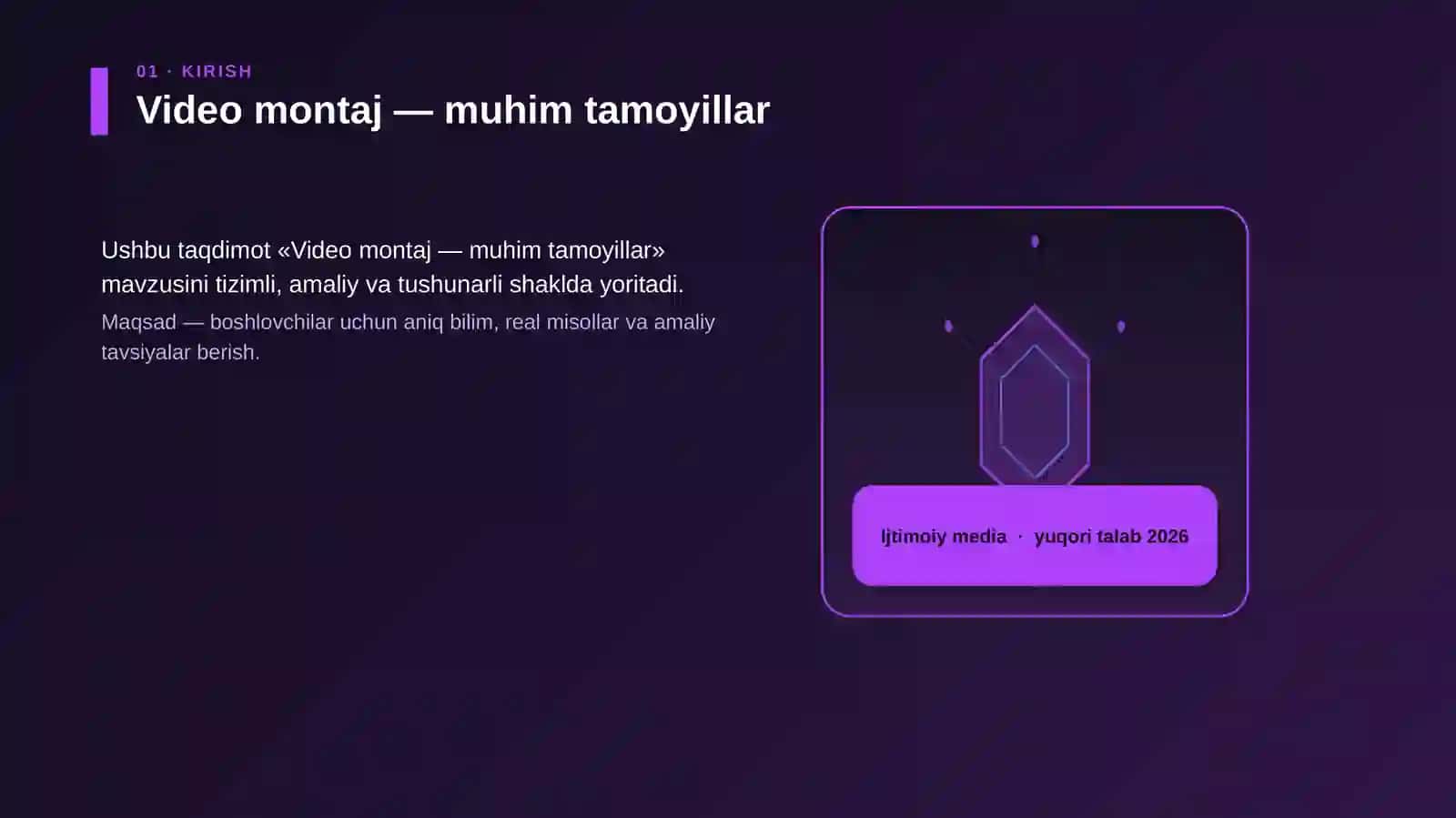 Video montaj — muhim tamoyillar 3