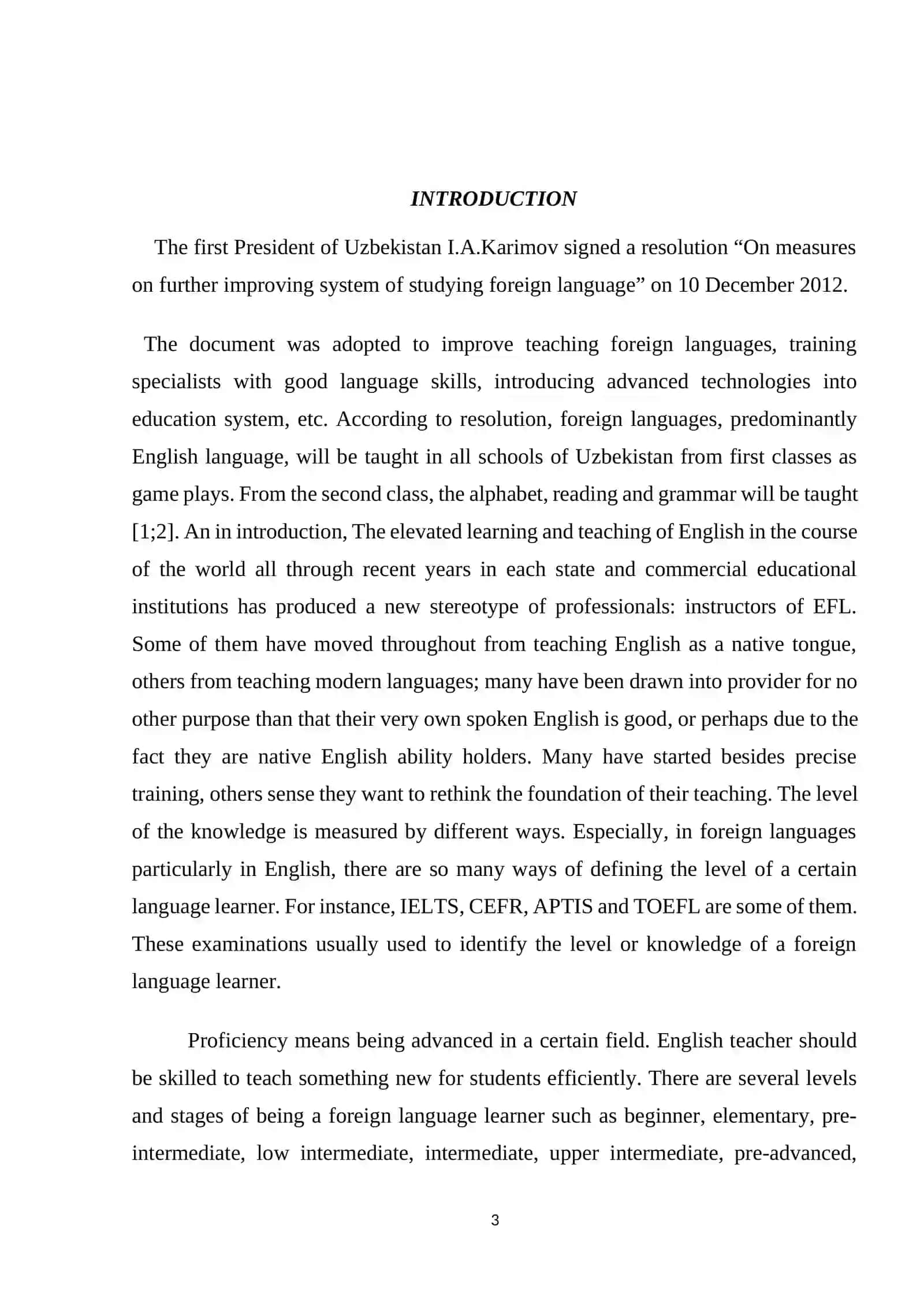 PROFICIENCY LEVELS AND STAGES IN FOREIGN LANGUAGE TEACHING 3