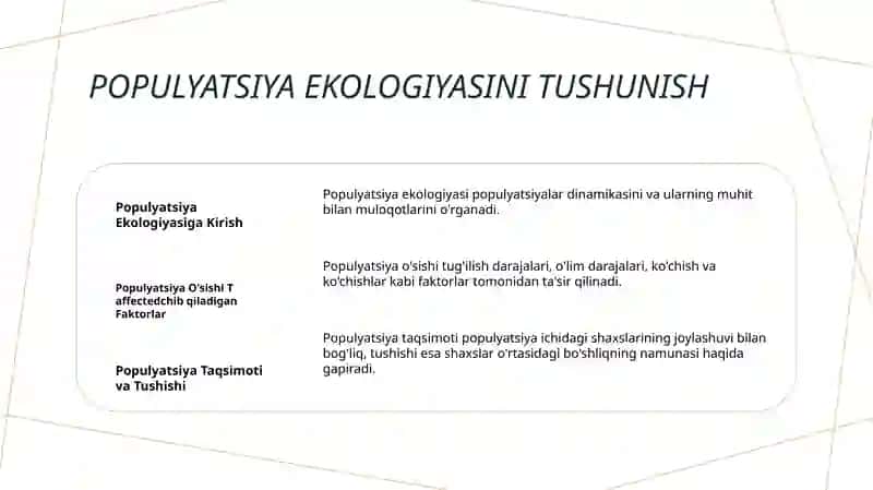 Populyatsiyalar Ekologiyasi 3