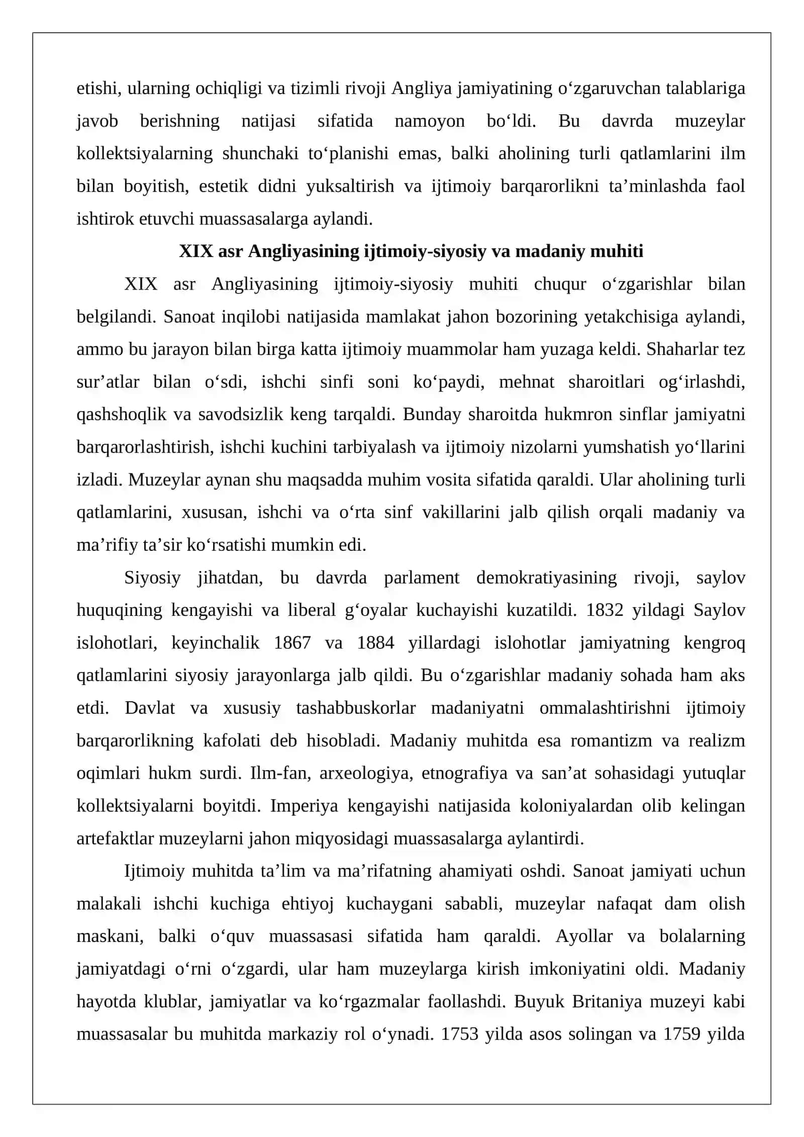 XIX asrda Angliya muzeylari taraqqiyoti 3