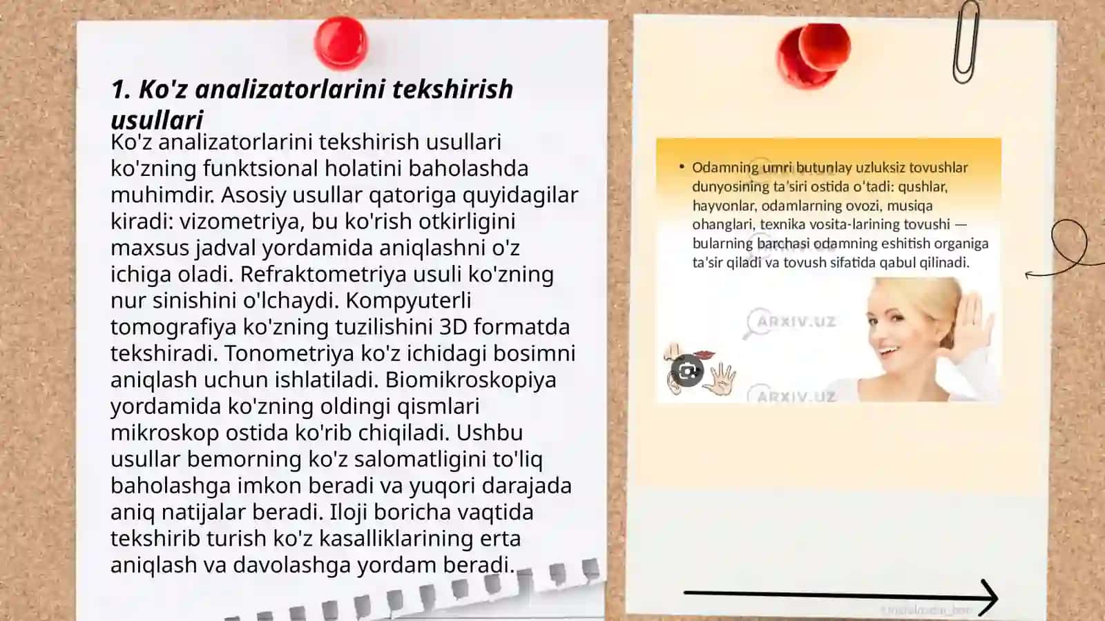 Inson eshtish analizatorlarini tekshirish usullari 3