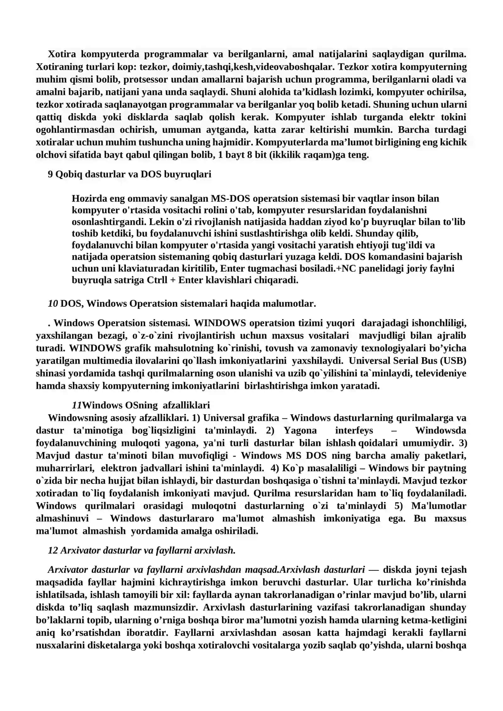 Axborot texnologiya savollarga javoblar 3