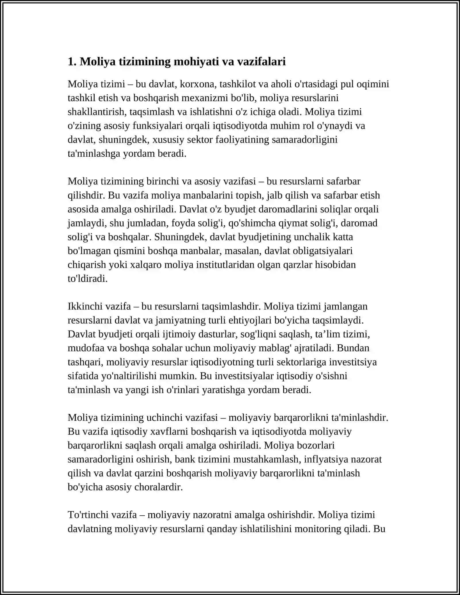 MOLIYA TIZIMI VA UNING VAZIFALARI 3