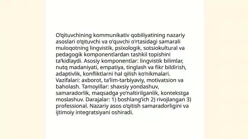 O‘qituvchining kommunikativ qobiliyati 3