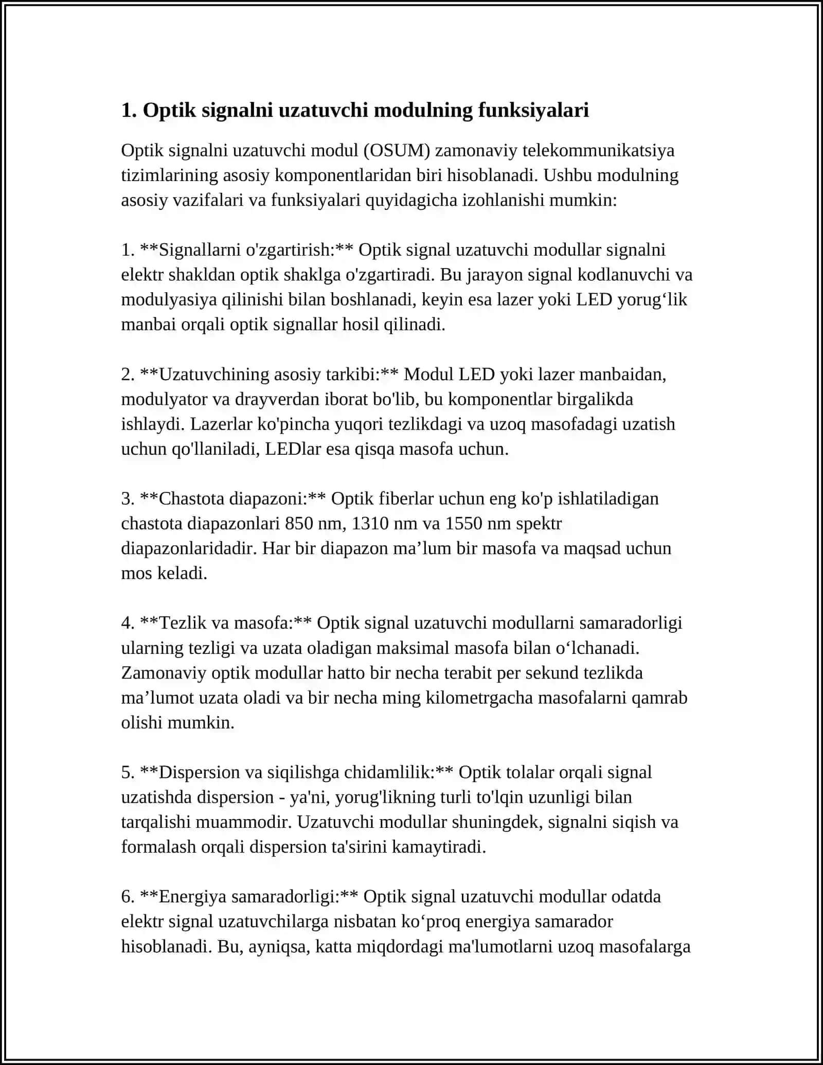 OPTIK SIGNALNI UZATUVCHI MODUL 3