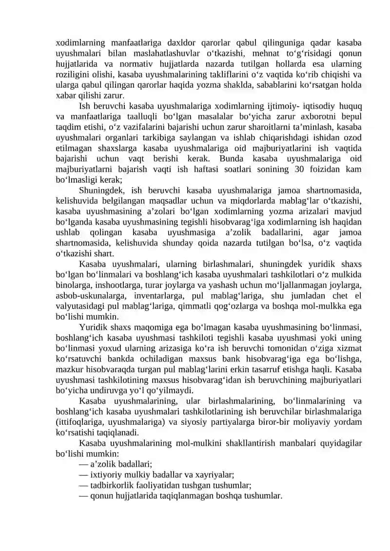 Kasaba Uyushmalari va Xodimlar Bilan Ishlash 3