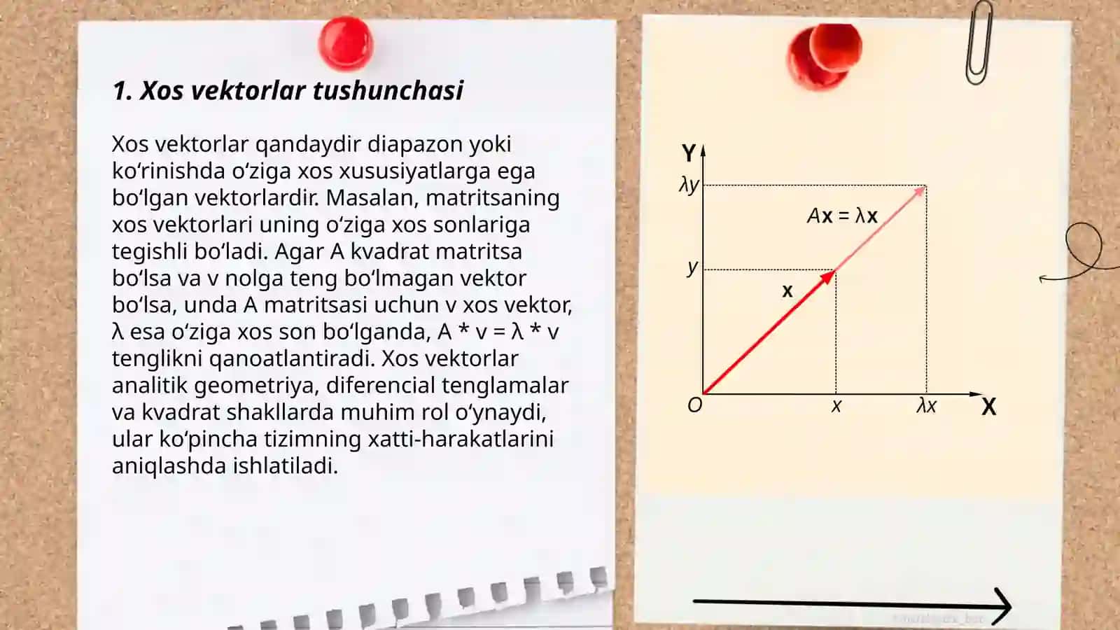 Xos vektorlar va xos qiymatlar 3