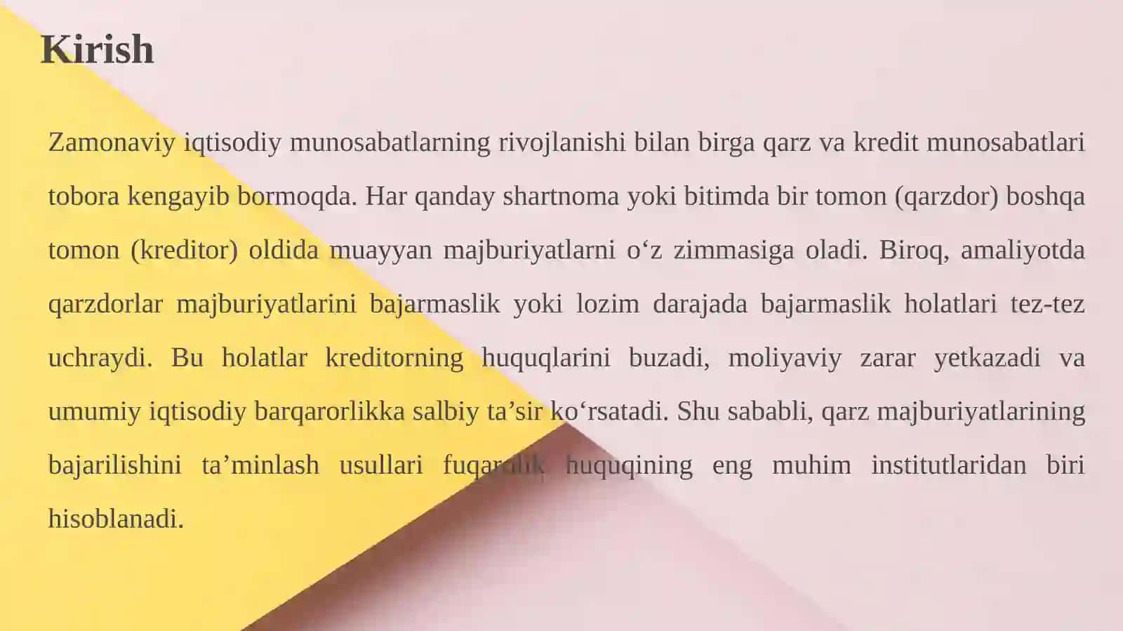 Qarzmajburiyatlarining bajarilishini ta’minlash usullari 3