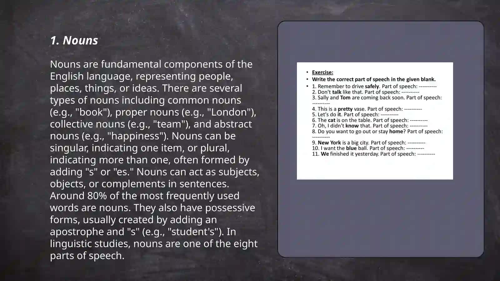 Parts of speech 3
