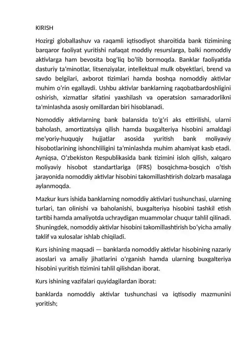 Banklarning nomoddiy aktivlari va ularning buxgalteriya hisobi 3