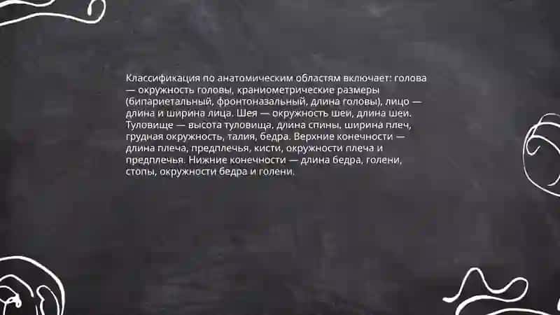 Классификация антропометрических характеристик 3