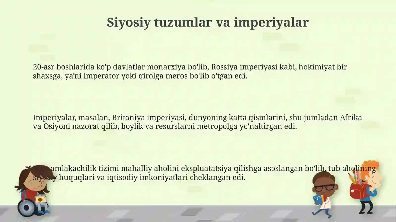 XX asr boshlaridagi ijtimoiiy-siyosiy vaziyat 3