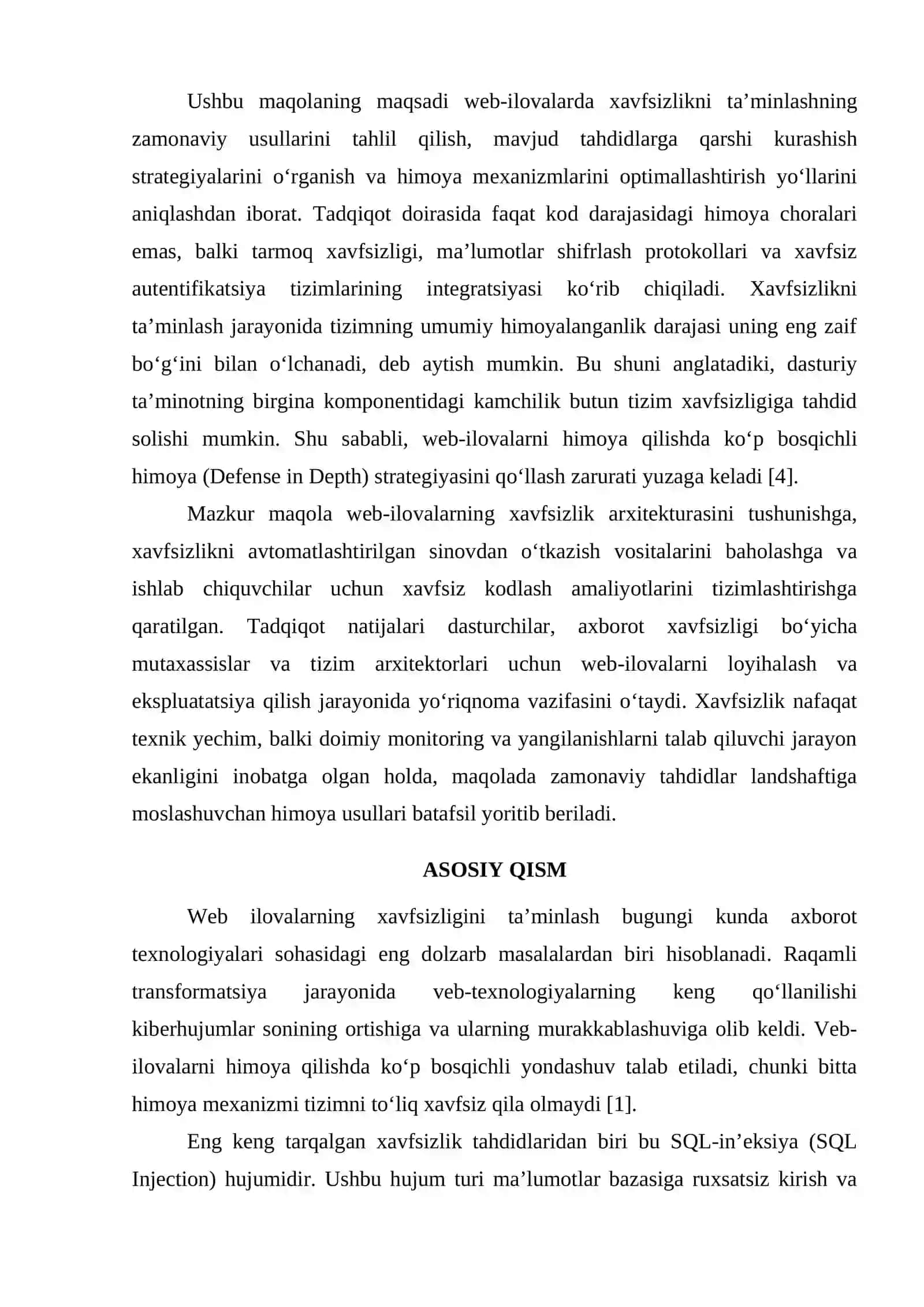 WEB ILOVALARDA XAVFSIZLIKNI TA'MINLASH USULLARI 3