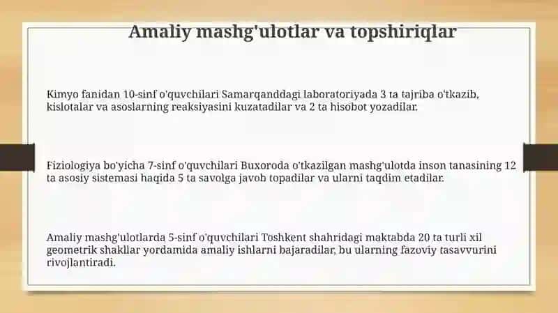 Turli materiallar bilan ishlash darslarining mazmuni 3