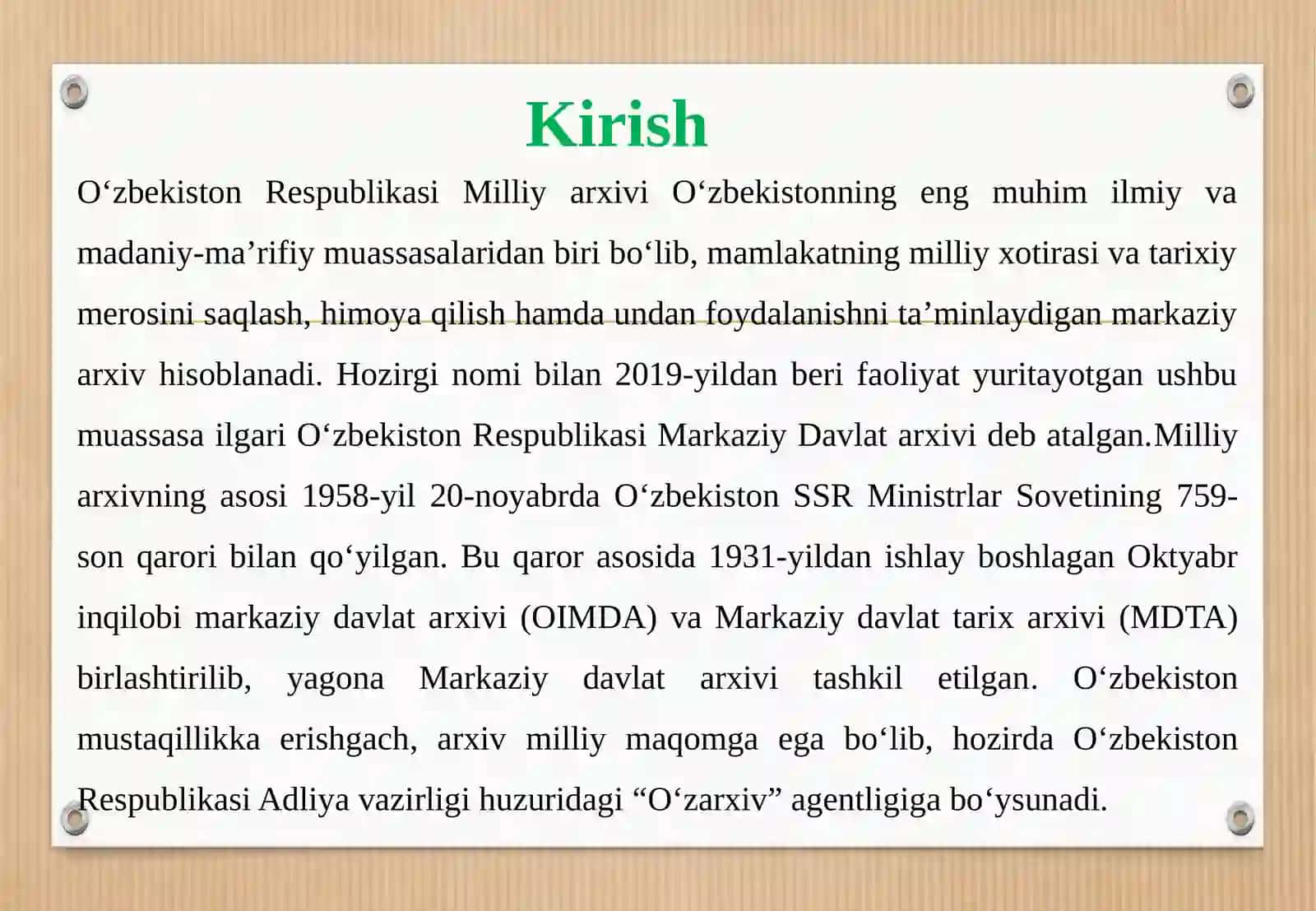 O‘zbekiston Respublikasi Milliyarxivi 3