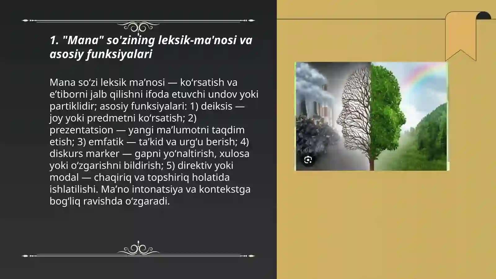 "Mana" so'zining leksik-ma'nosi va asosiy funksiyalari 3