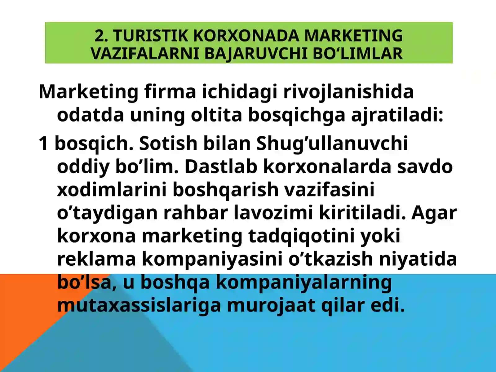 Turizmda marketing xizmatlarini takomillashtirish 3