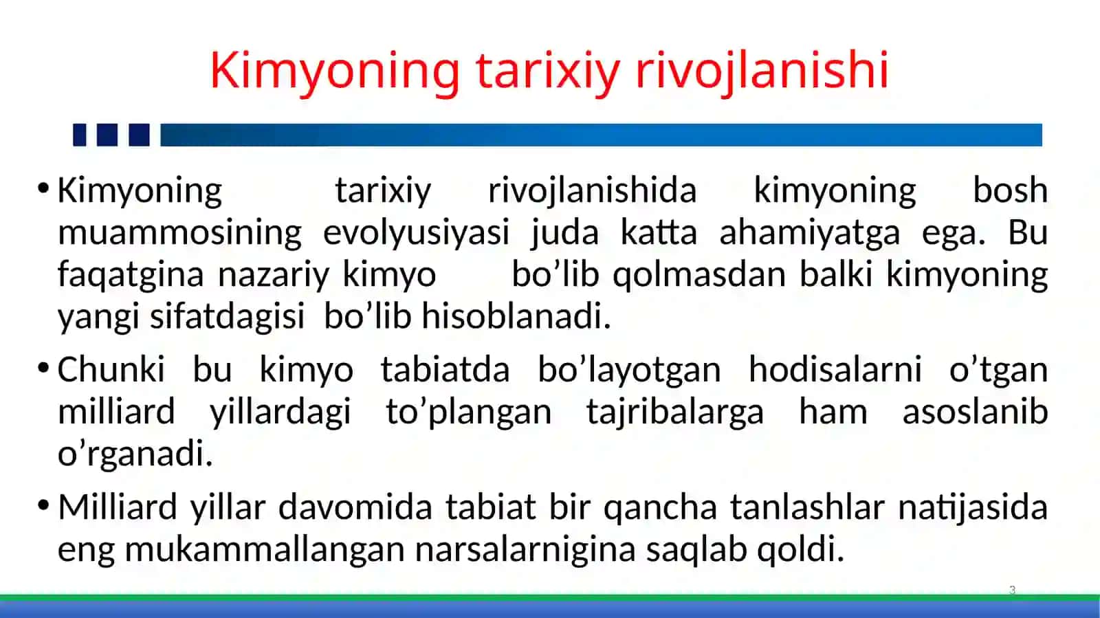 KIMYOVIY JARAYONLAR EVOLYUTSIYASI 3