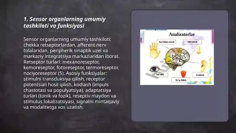 Sensor tizimlar fiziologiyasi 3