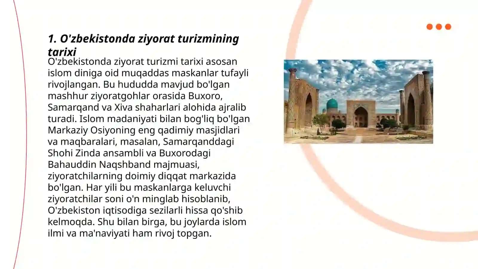 O'zbekistonda ziyorat turizmi rivojlanish istiqbollari 3