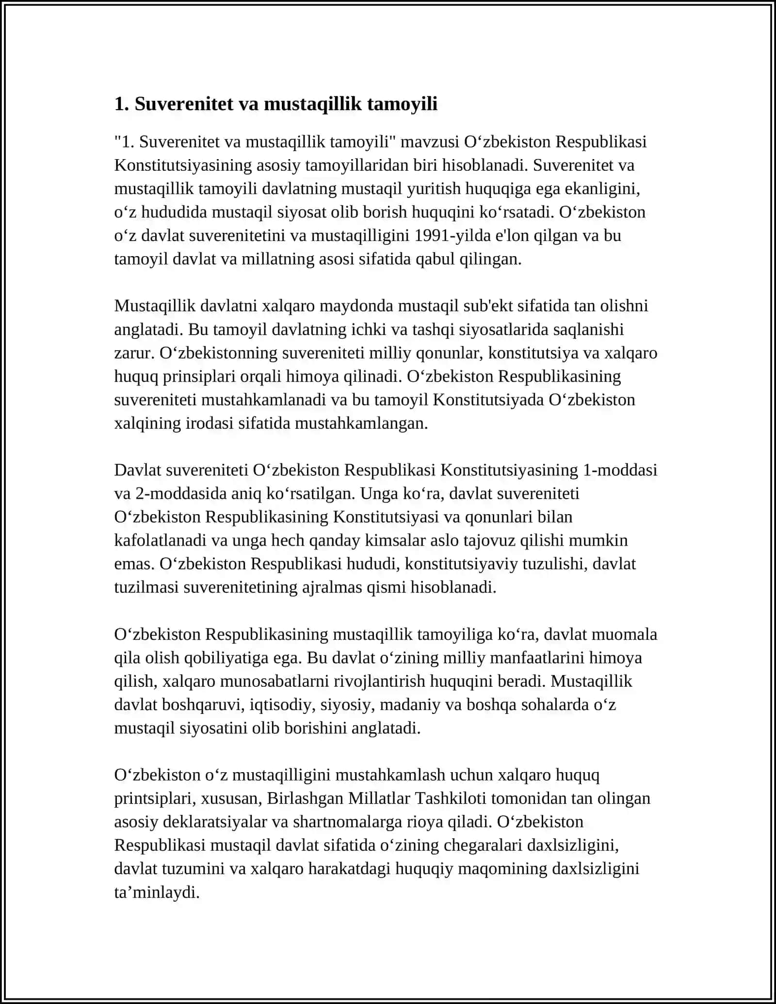 O'ZBEKISTON RESPUBLIKASI KONSITUTSIYASINING ASOSIY TAMOYILLARI 3