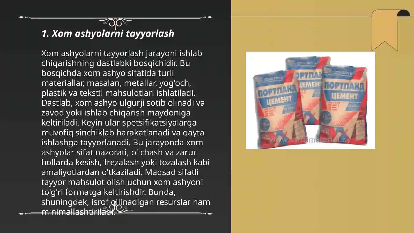Xom ashyolarni tayyorlash 3