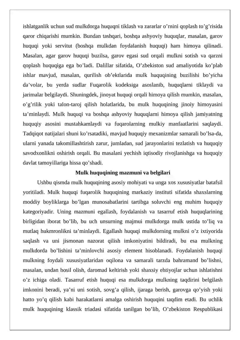 Mulk huquqi va boshqa ashyoviy huquqlarni himoya qilish 3