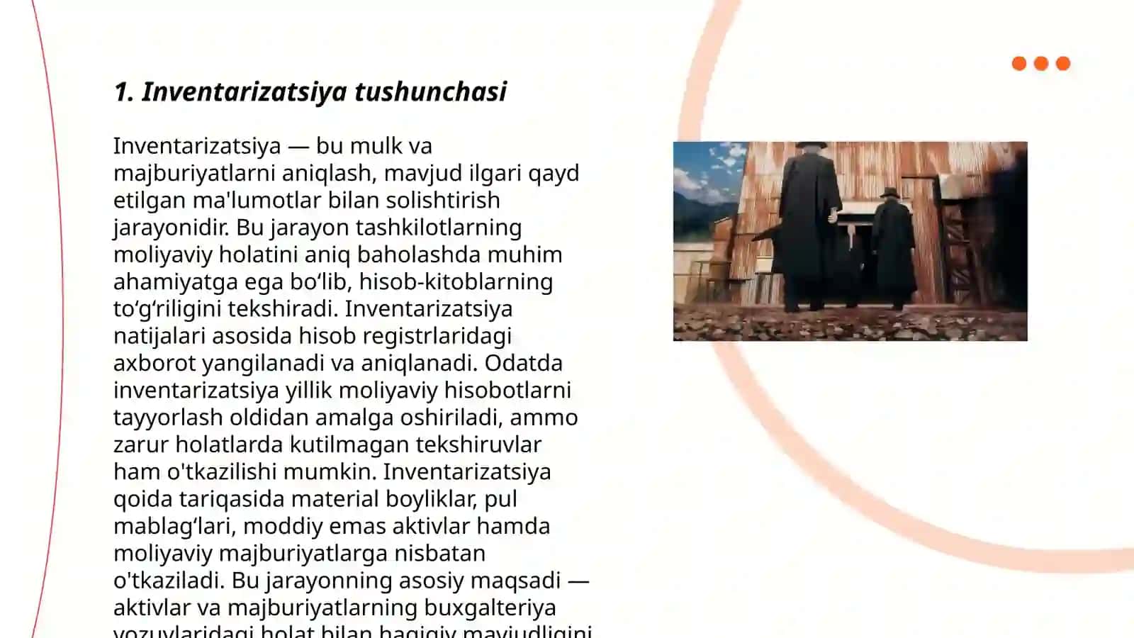 Inventarizatsiya o’tkazish tartibi haqida tushuncha 3