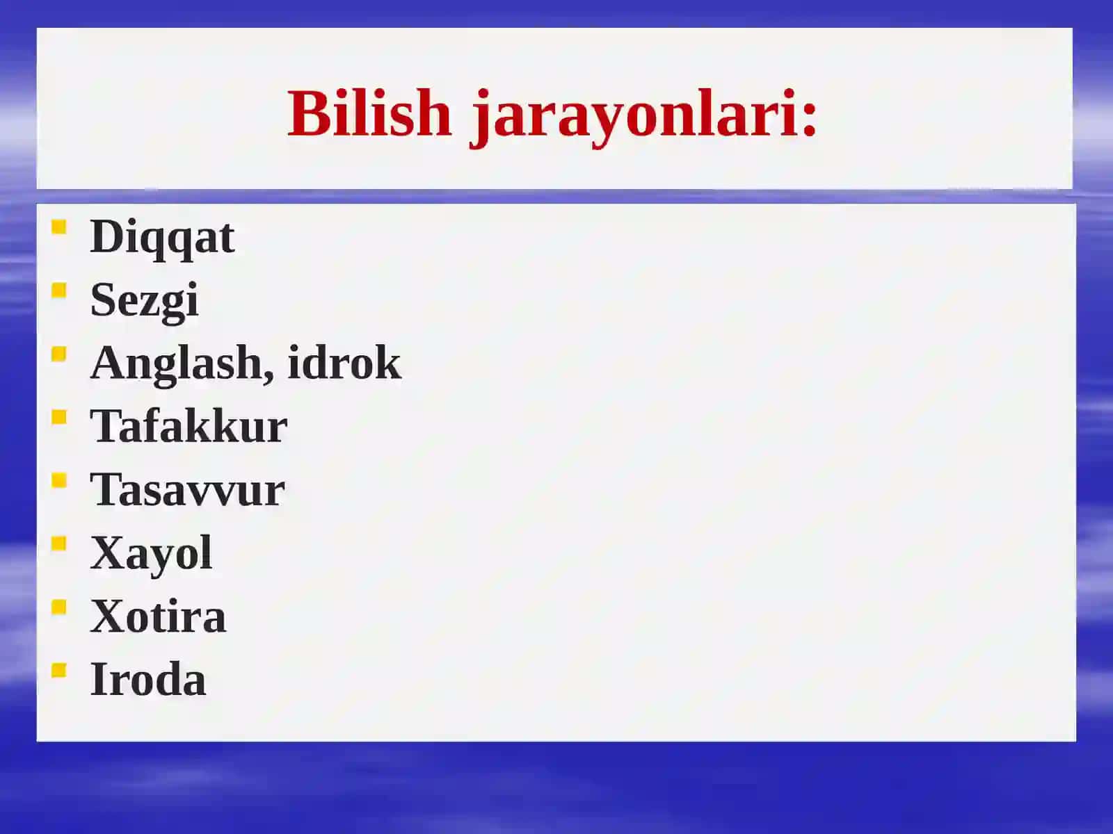 Shaxsning bilish (psixik) jarayonlari 3
