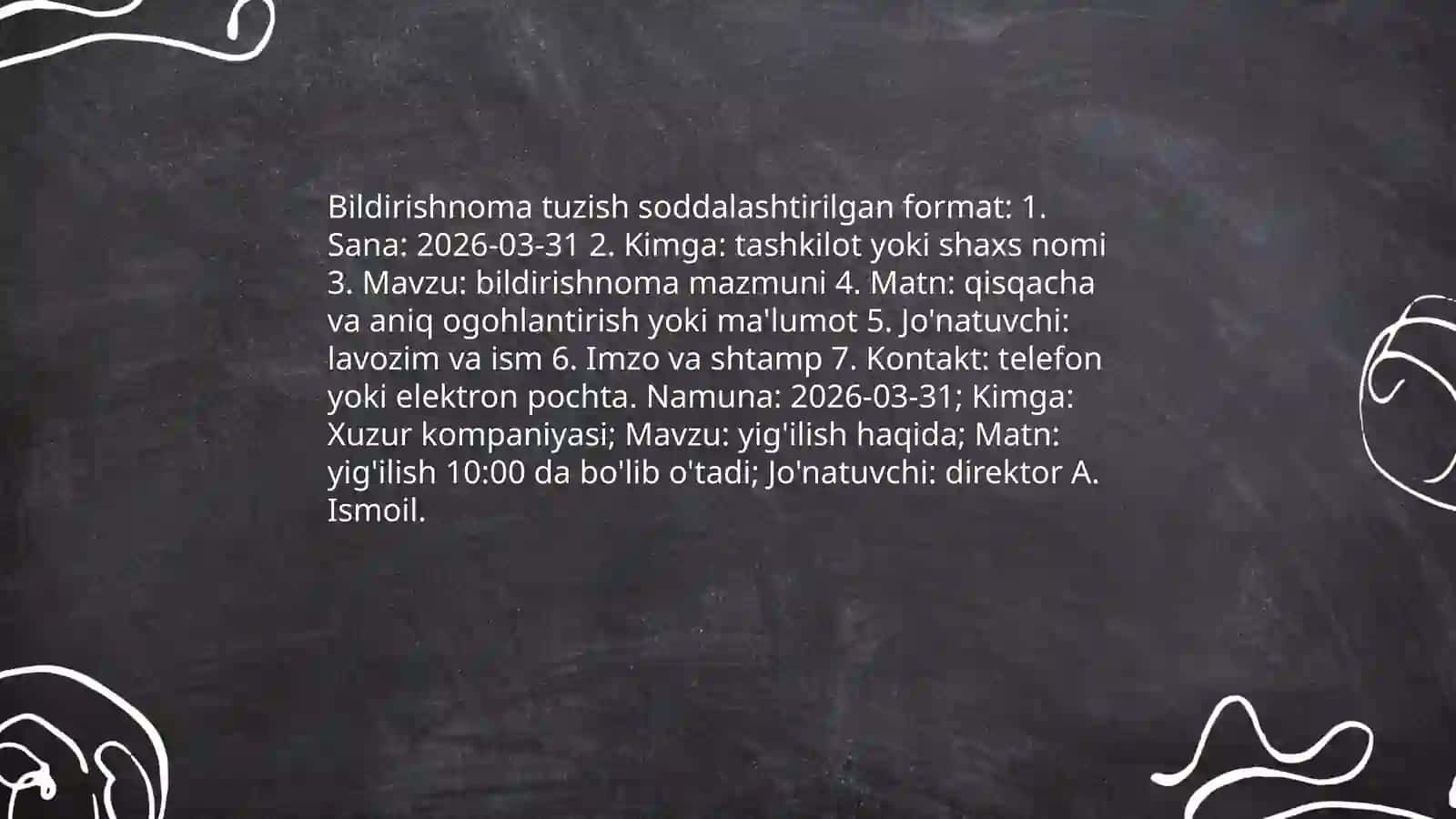 Kasbga oid huijat namunalari bilan ishlash 3
