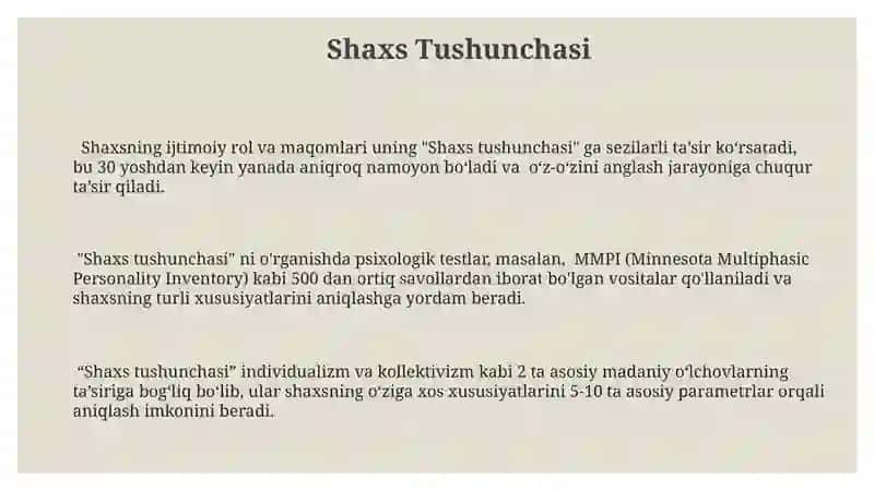 Shaxs Tushunchasi 3