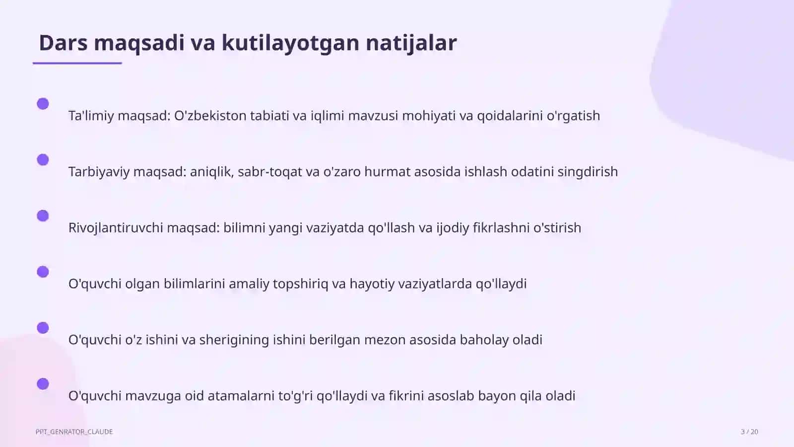 O'zbekiston tabiati va iqlimi (4-sinf) 3