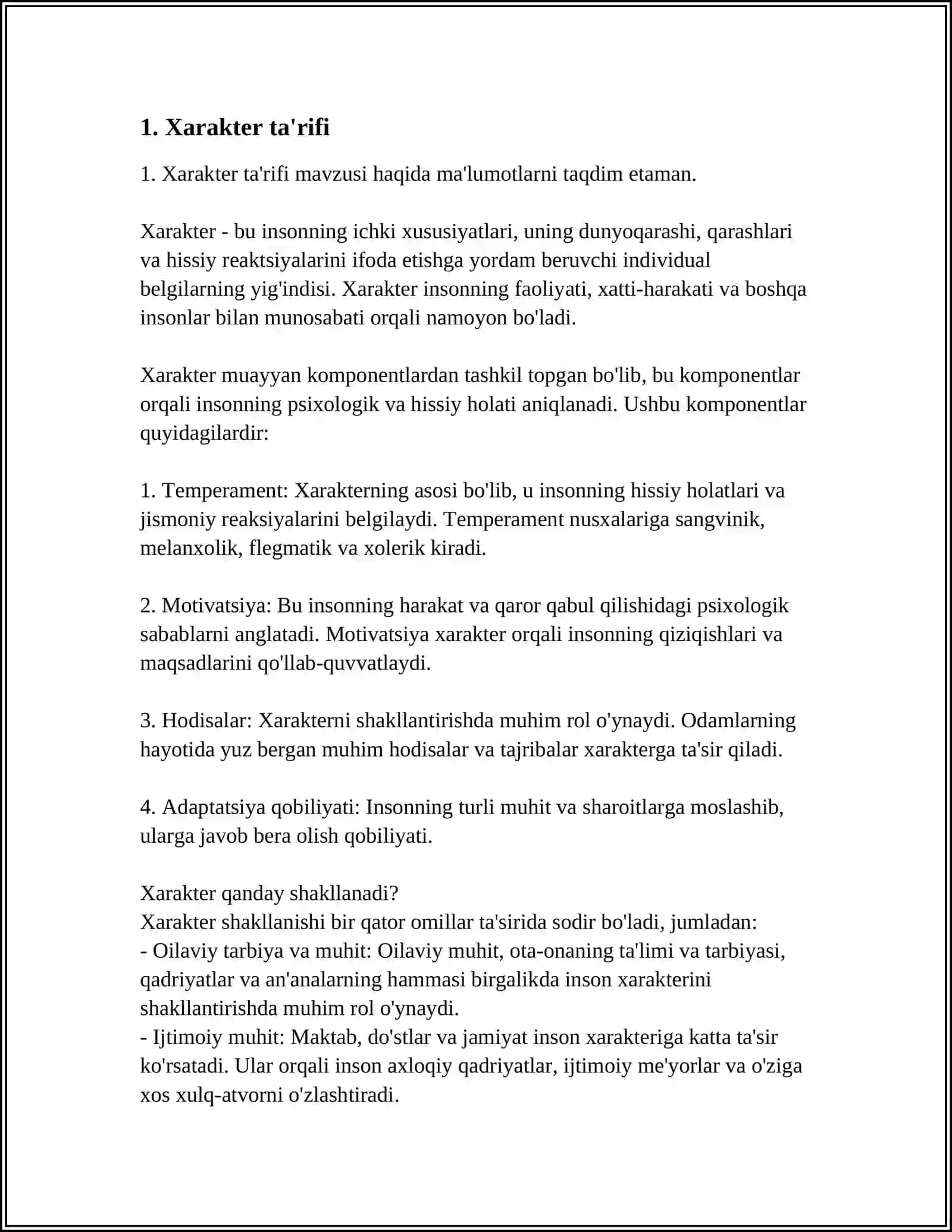 XARAKTER HAQIDA TUSHUNCHA 3
