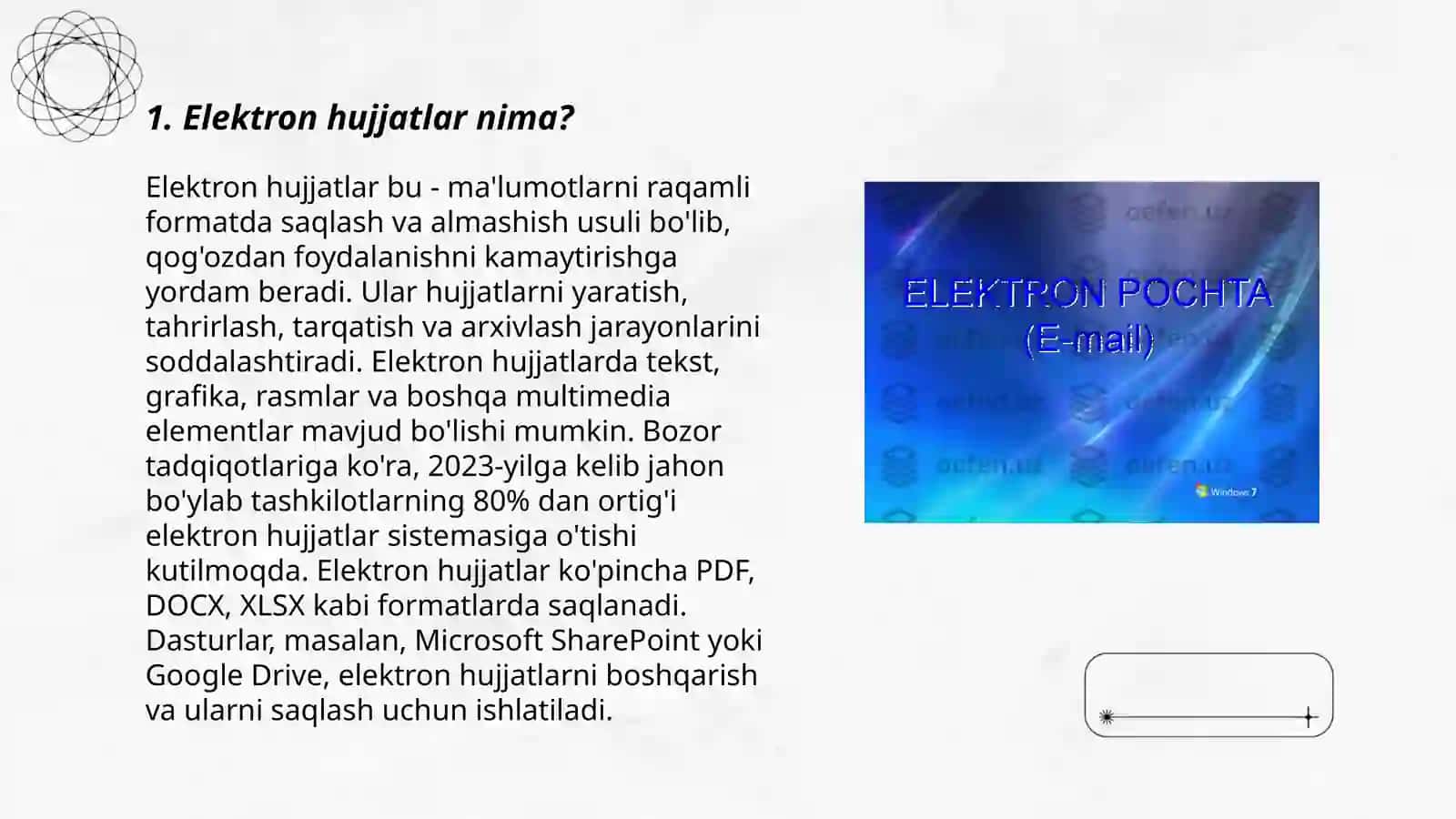 Elektron hujjatlar va elektron raqamli imzo haqida ma’lumotlar 3