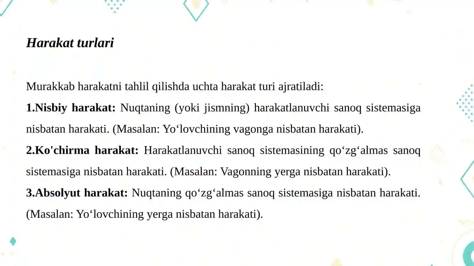 Jismlarning murakkab harakati 3