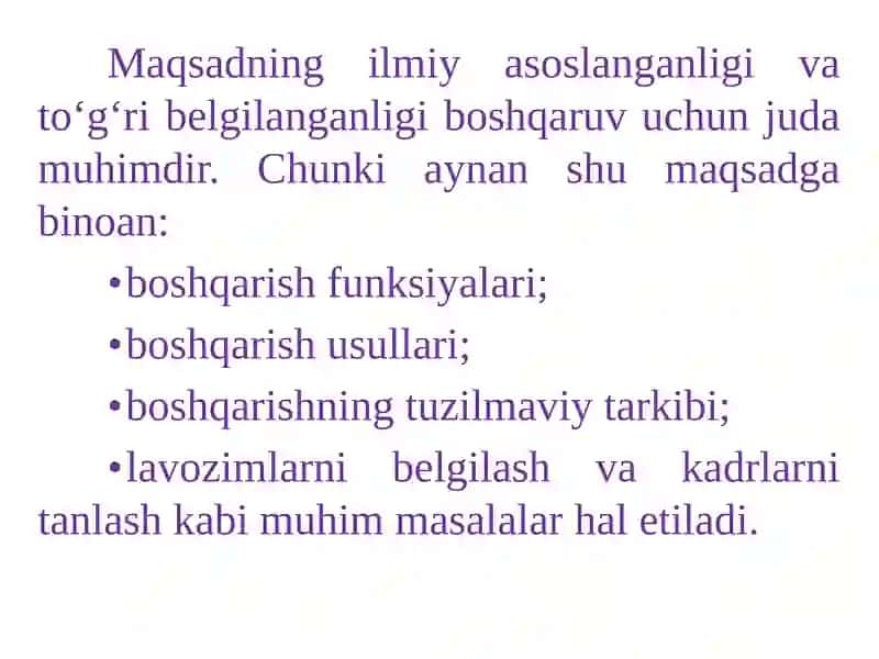 BOSHQARUV MAQSADI VA FUNKSIYALARI 3