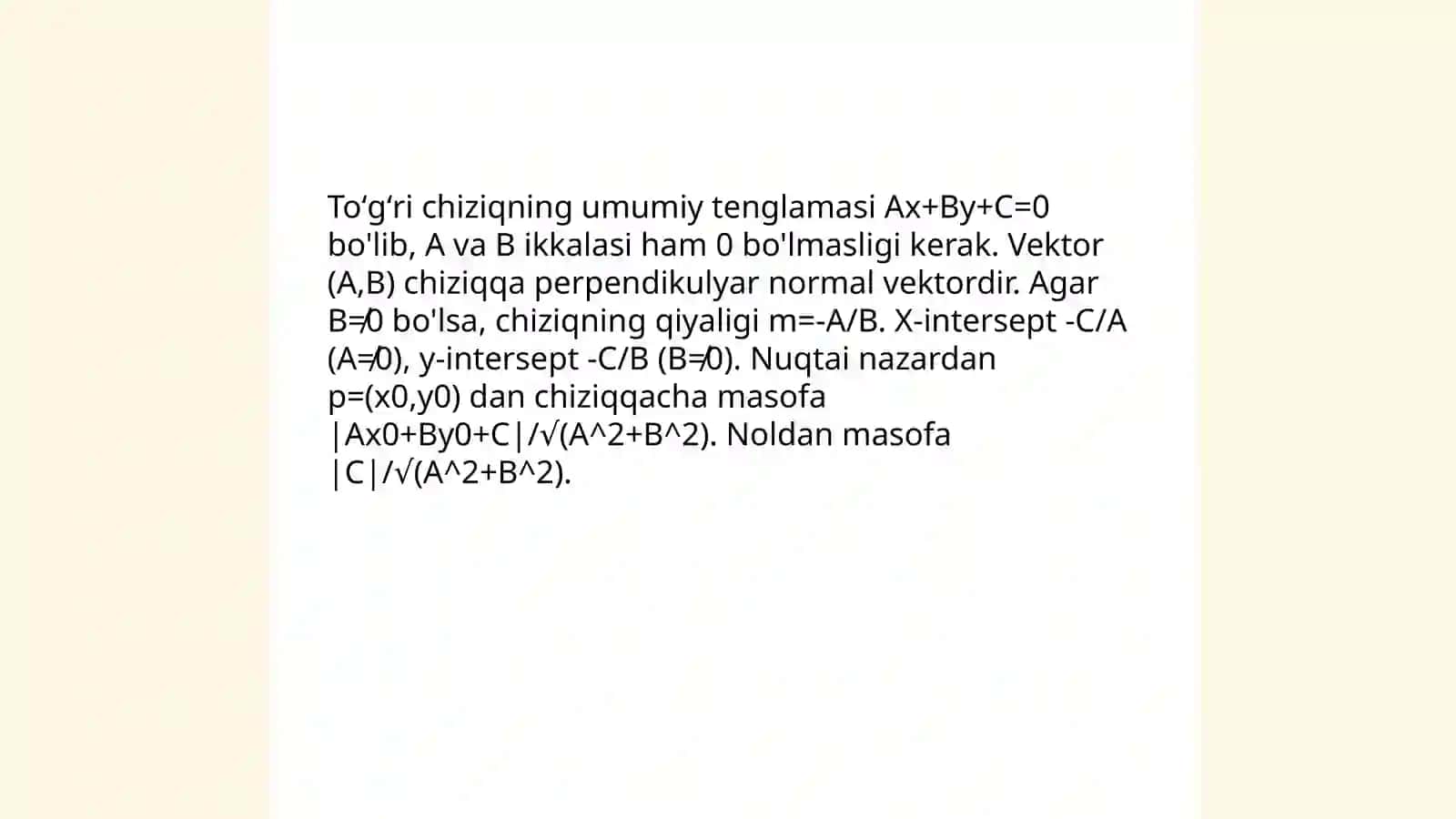 To'g'ri chiziqning tenglamalari 3