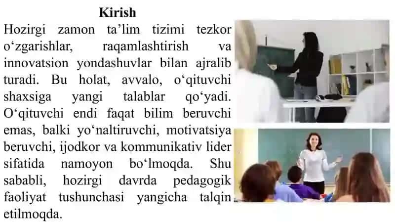 Hozirgi zamon o’qituvchisining pedagogik faoliyati 3