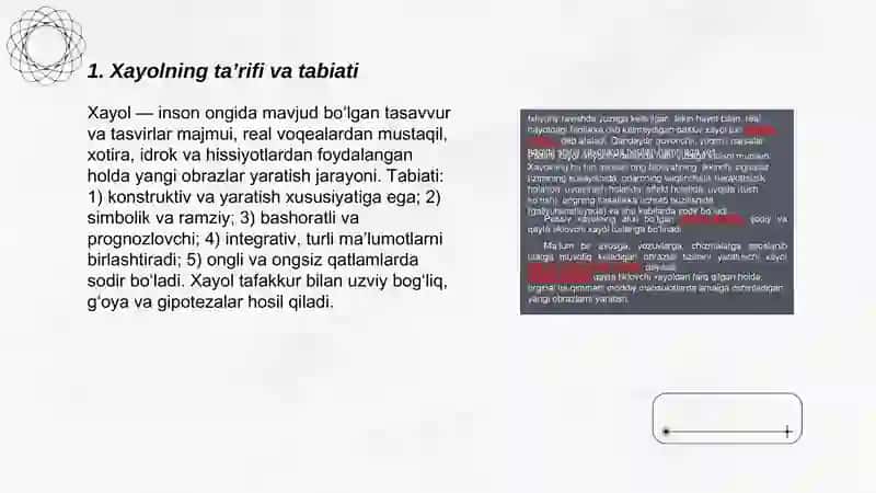 Xayol va Tafakkur 3