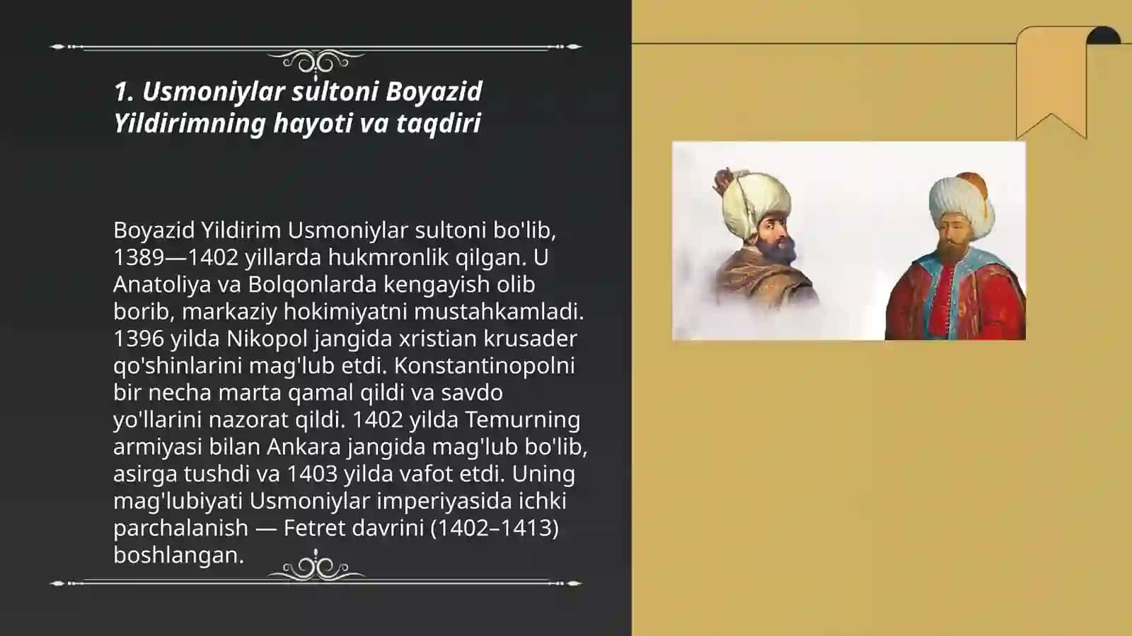 Usmoniylar Boyazid Yildirim 3