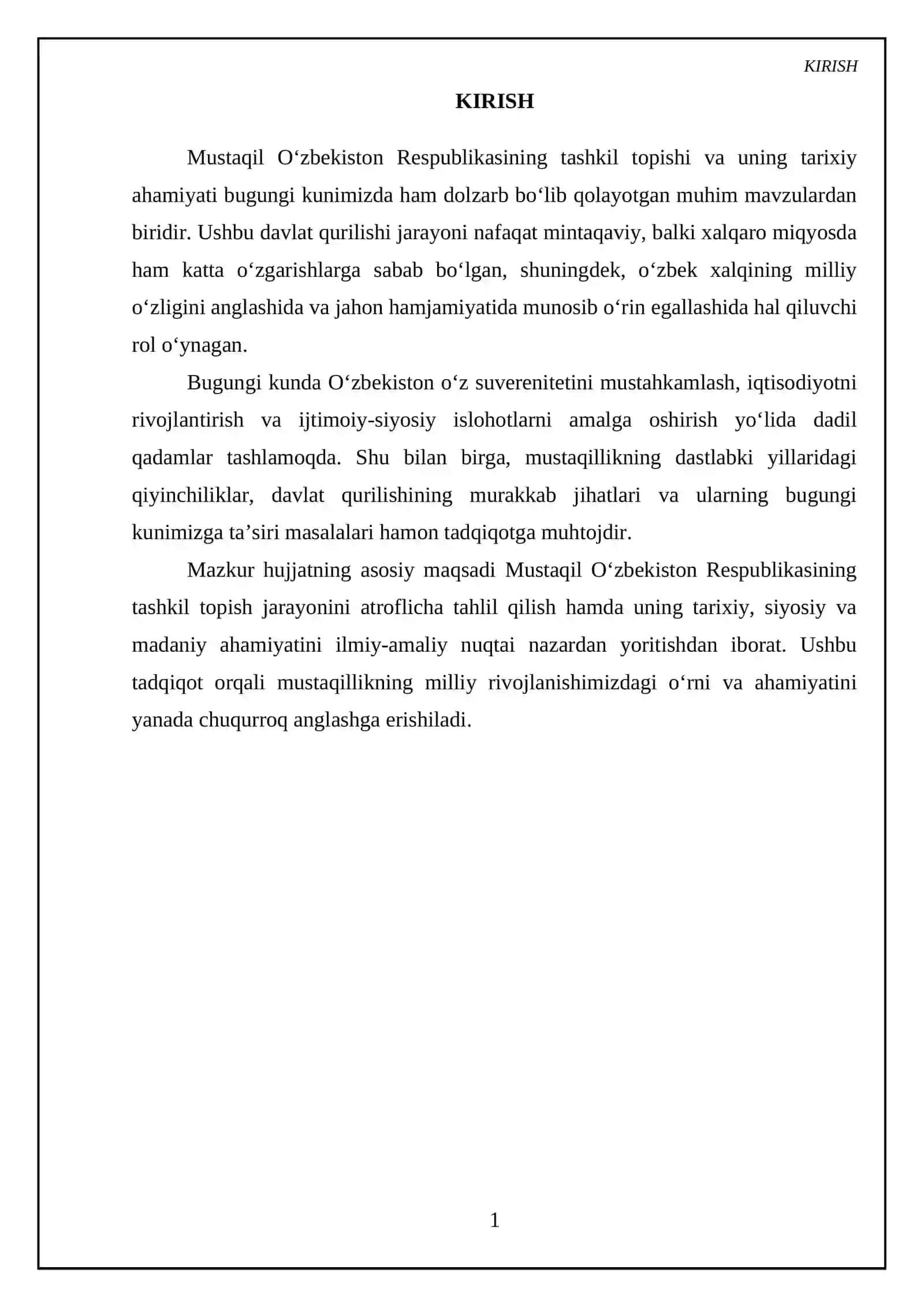 Mustaqil Ozbekiston Respublikasining tashkil topishi va uningtarixiy ahamiyati 3