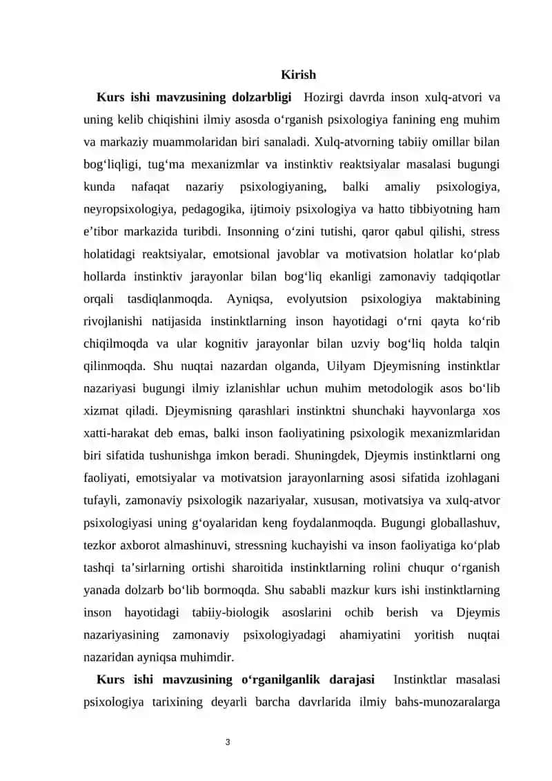 U. Djeymisning instinktlar nazariyasi 3