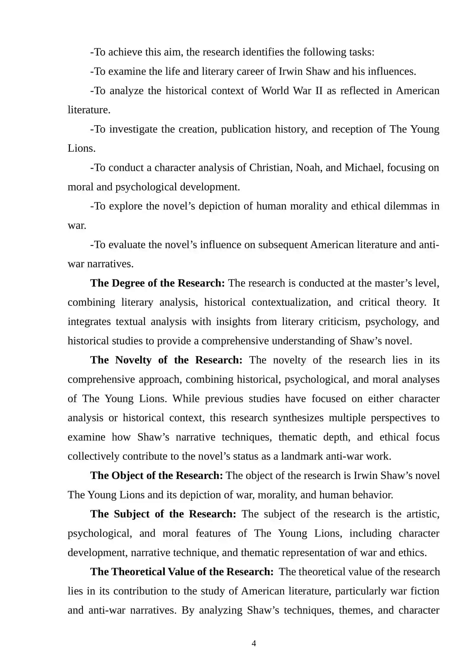 CRITICAL STUDY OF IRWIN SHAW'S “THE YOUNG LIONS” 3