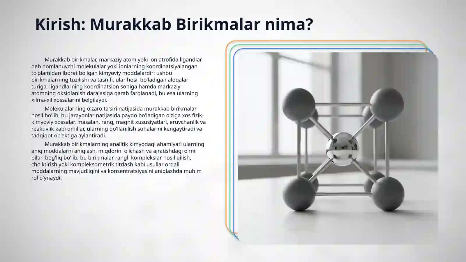 Kompleks birikmalarning analizdagi ahamiyati 3