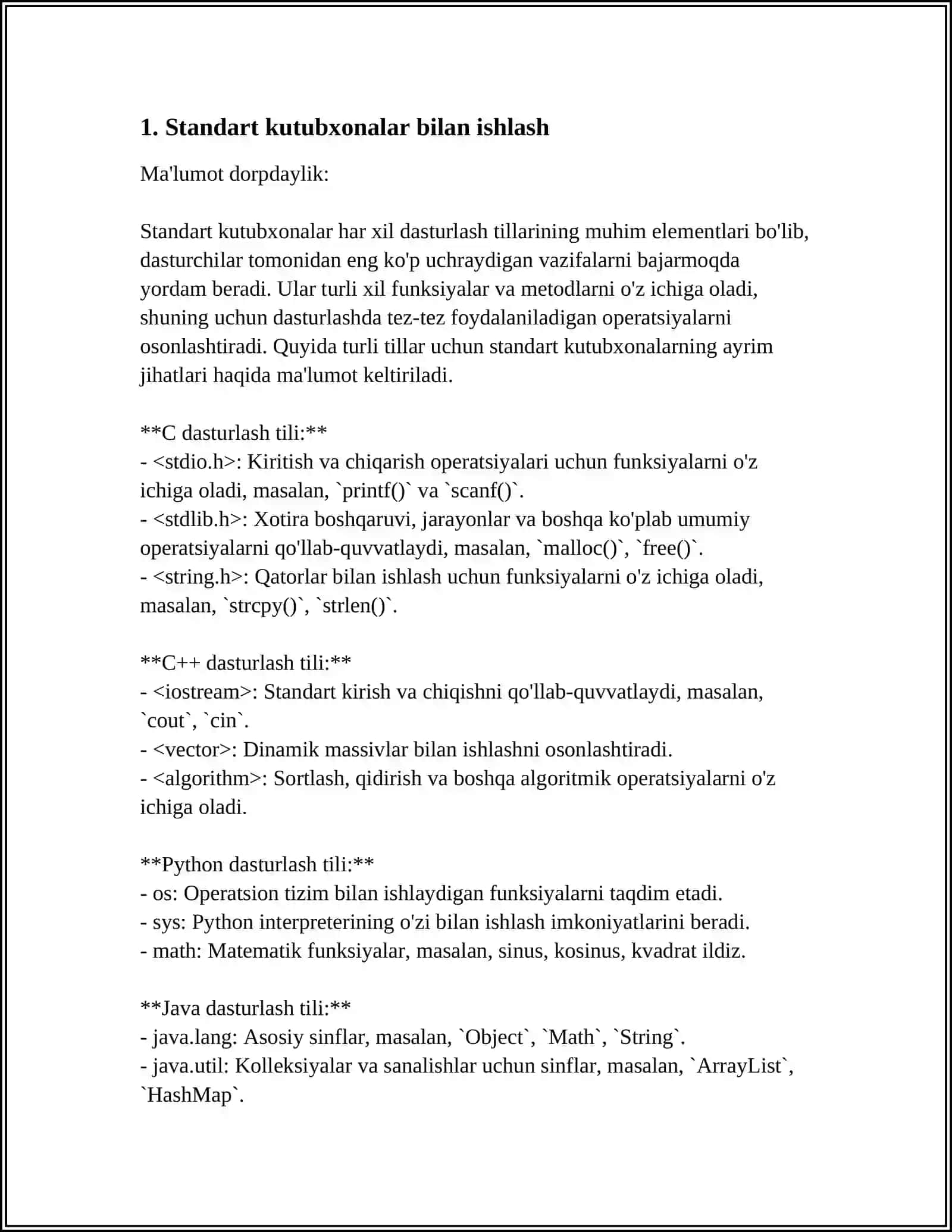 C++ DA KUTUBXONALAR VA TASHQI MODULLAR BILAN ISHLASH 3