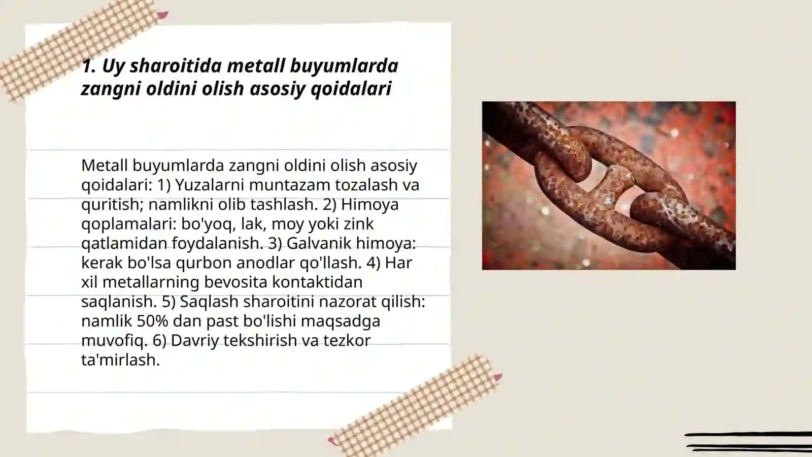 Uy sharoitida korroziyani kamaytirish 3