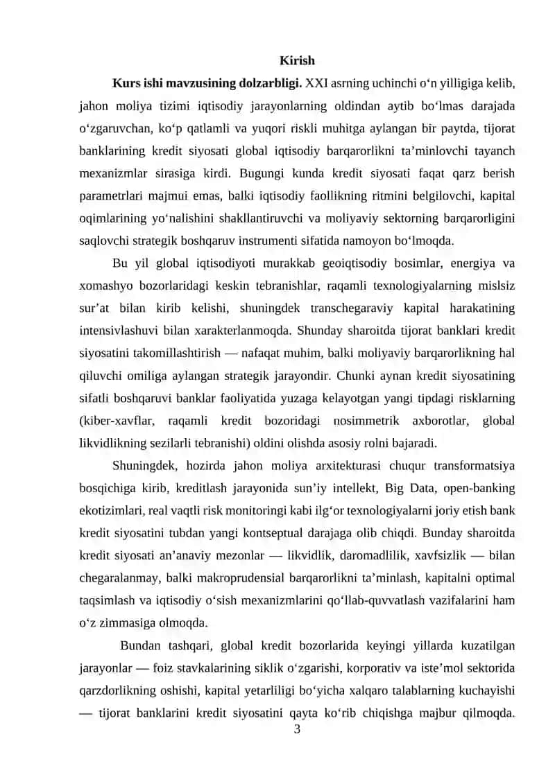 Tijorat banklarining kredit siyosati 3