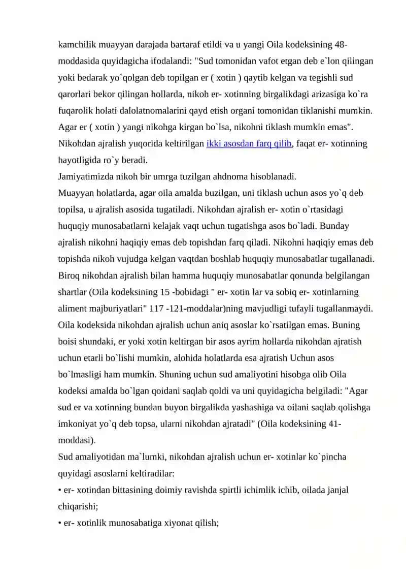 Nikohning Tugatilishi 3